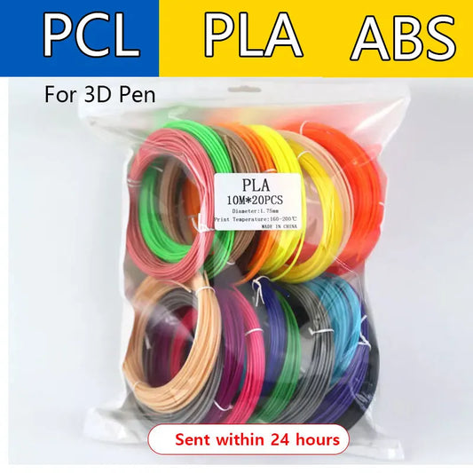 Filamento PLA para Pluma 3D | Diámetro 1.75mm | Materiales de Impresión 3D | 200M/150M/100M/90M/50M | Bolsa al Vacío