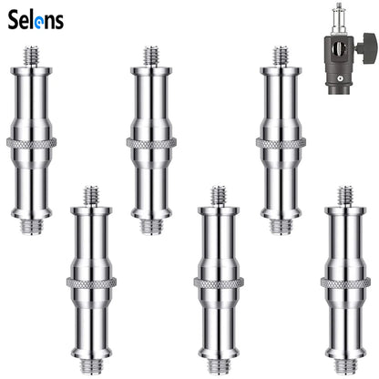Selens 3 Pcs Standard 3/8 to 1/4 Adapter Thread Screw  For Light Stand Tripod Photo Studio Kits Mount Ball Head Flash Lighting