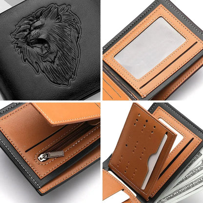 Billetera Hombre con Relieve 3D, Diseño Personalizado y Trifold, Portatarjetas Múltiple con Monedero