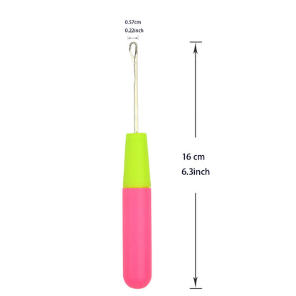 Gancho de Plástico para Tejer Rastas | Aguja para Tejer el Pelo | 0,57 cm / 0,38 cm