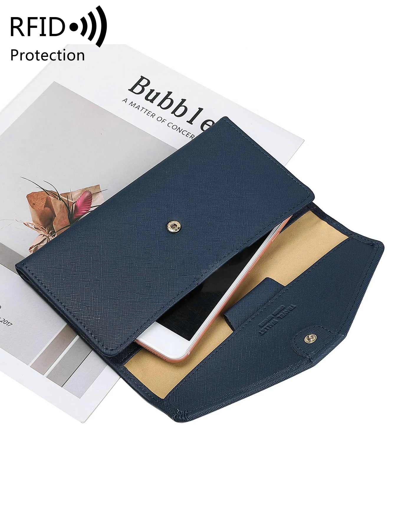 Cartera de viaje RFID para hombre y mujer, tarjetero multifuncional para pasaporte, ID/efectivo/conjunto de pasaporte familiar, Clip para pasaporte