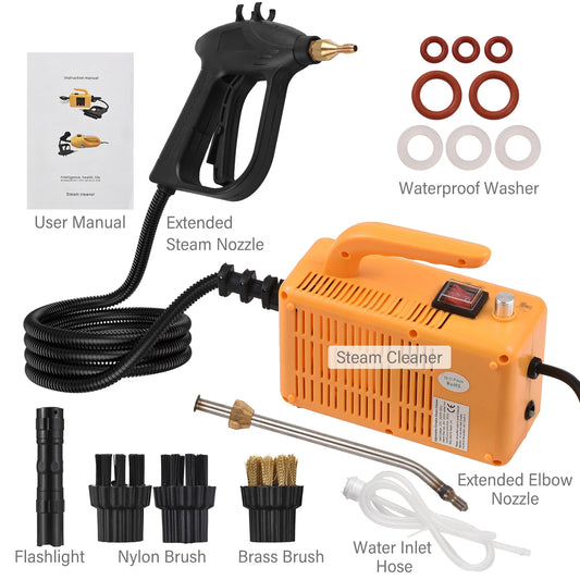 Limpiador a Vapor 2600W - Máquina de Limpieza de Alta Temperatura para Hogar y Automóvil, 110V/220V con Tubo de Extensión y Accesorios
