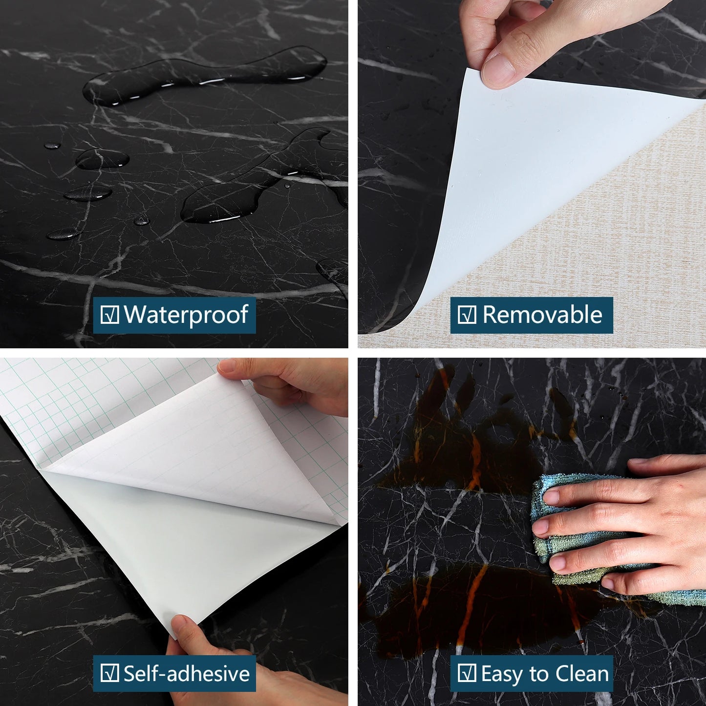 Pegatinas de Pared de Vinilo para Cocina | Papel Tapiz Autoadhesivo de Mármol, Impermeable y Resistente al Calor