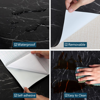 Pegatinas de Pared de Vinilo para Cocina | Papel Tapiz Autoadhesivo de Mármol, Impermeable y Resistente al Calor
