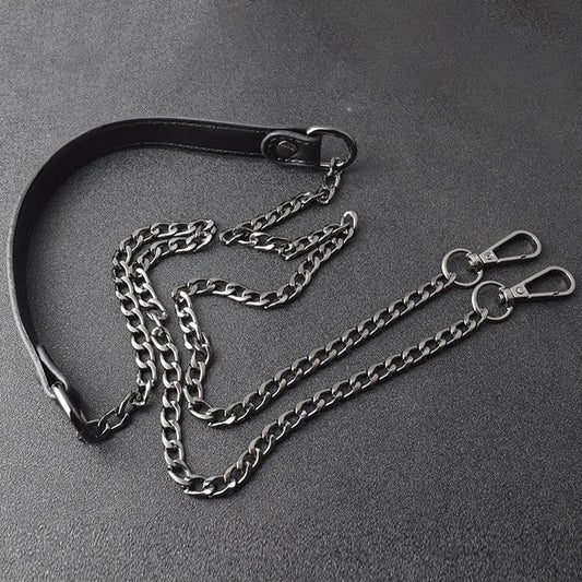 Cadena de Metal para Bolsa de 120 cm con Correa de PU - Reemplazo para Manijas de Bolsos y Accesorios DIY