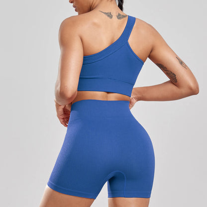 Conjunto de Shorts de Fitness para Mujer  | Pantalones Cortos de Cintura Alta, Estilo Ajustado y Elástico para Correr y Actividades al Aire Libre