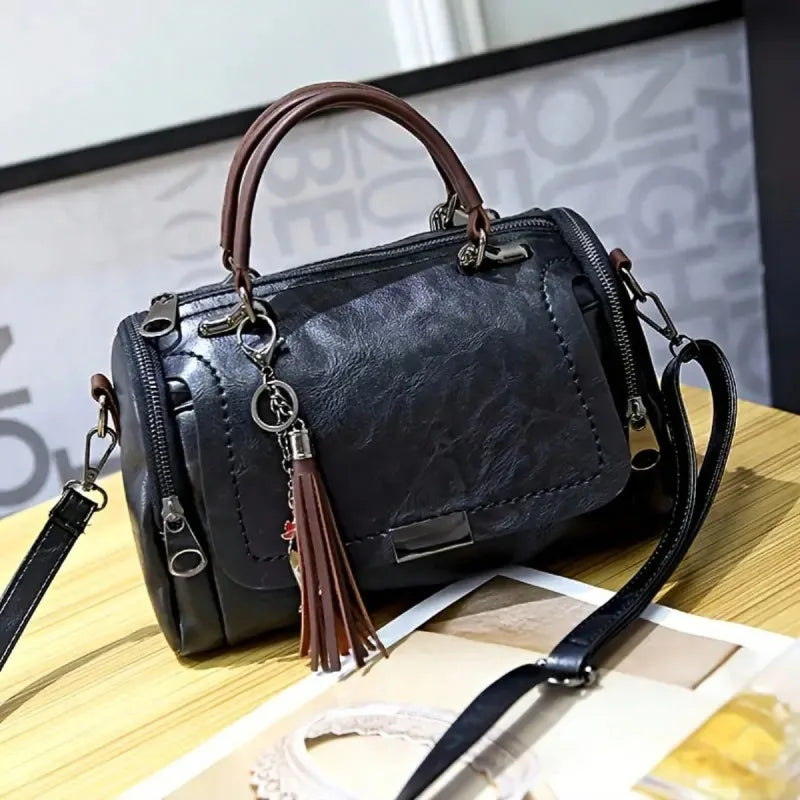 Bolso de Mano con Adorno de Borlas Yogodlns, Bolso de Hombro de Gran Capacidad para Mujer, Bolso de Moda con Cremallera y Correa Removible