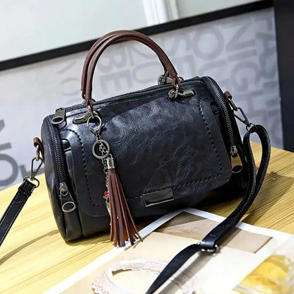 Bolso de Mano con Adorno de Borlas Yogodlns, Bolso de Hombro de Gran Capacidad para Mujer, Bolso de Moda con Cremallera y Correa Removible