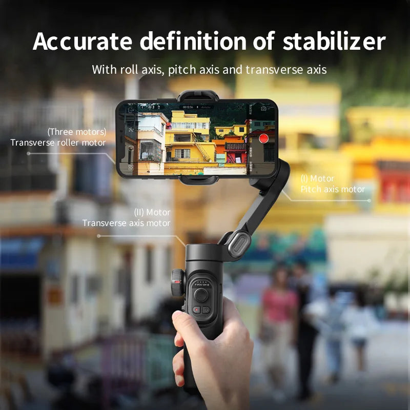 Estabilizador Inteligente AOCHUAN Smart XE de 3 Ejes con Luz de Relleno para Smartphone - Seguimiento Facial, TikTok, Vlog - Compatible con iPhone y Android