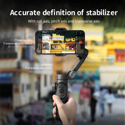 Estabilizador Inteligente AOCHUAN Smart XE de 3 Ejes con Luz de Relleno para Smartphone - Seguimiento Facial, TikTok, Vlog - Compatible con iPhone y Android