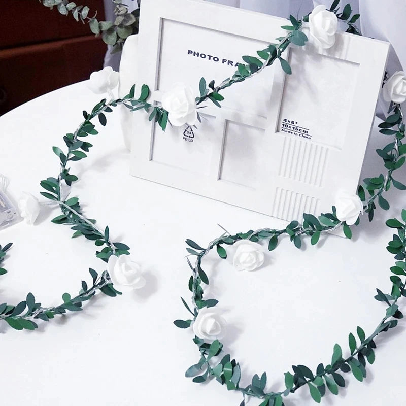 Cadena de Luces LED de Rosas Blancas 1.5/3M - Decoración de Mesa para Bodas y Eventos