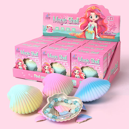 Juguetes de Sirena que Eclosionan en Agua, Caja Sorpresa con Pulsera de Princesa y Concha de Colores