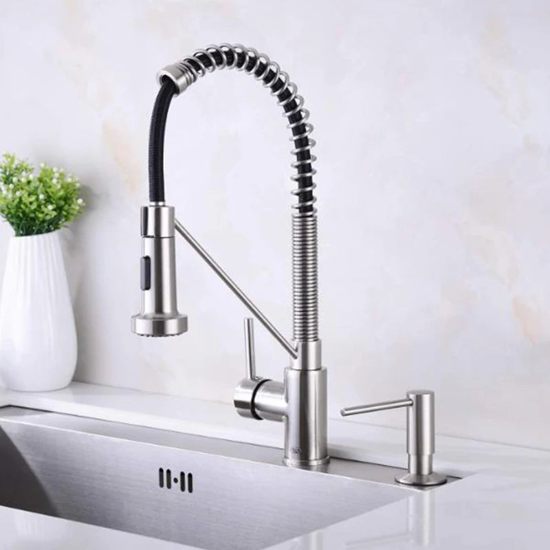 Dispensador de Jabón Líquido para Cocina de 500ml con Bomba Integrada – Latón y Níquel Cepillado, Negro, Fregadero de Presión Manual