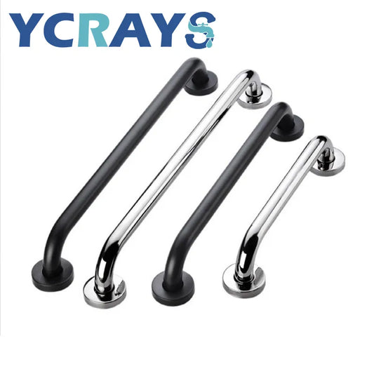 Barandilla Negra Cromada para Inodoro en el Baño. Agarre de Seguridad para Bañera. Barra de Sujeción para Puerta, Toallero. Accesorios para Baño de Acero Inoxidable