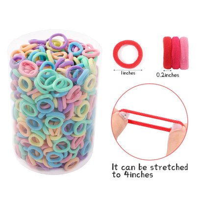 Coleteros Coloridos de Nailon para Niñas - Set de 50 Accesorios para el Cabello - Scrunchies Básicos y Elásticos