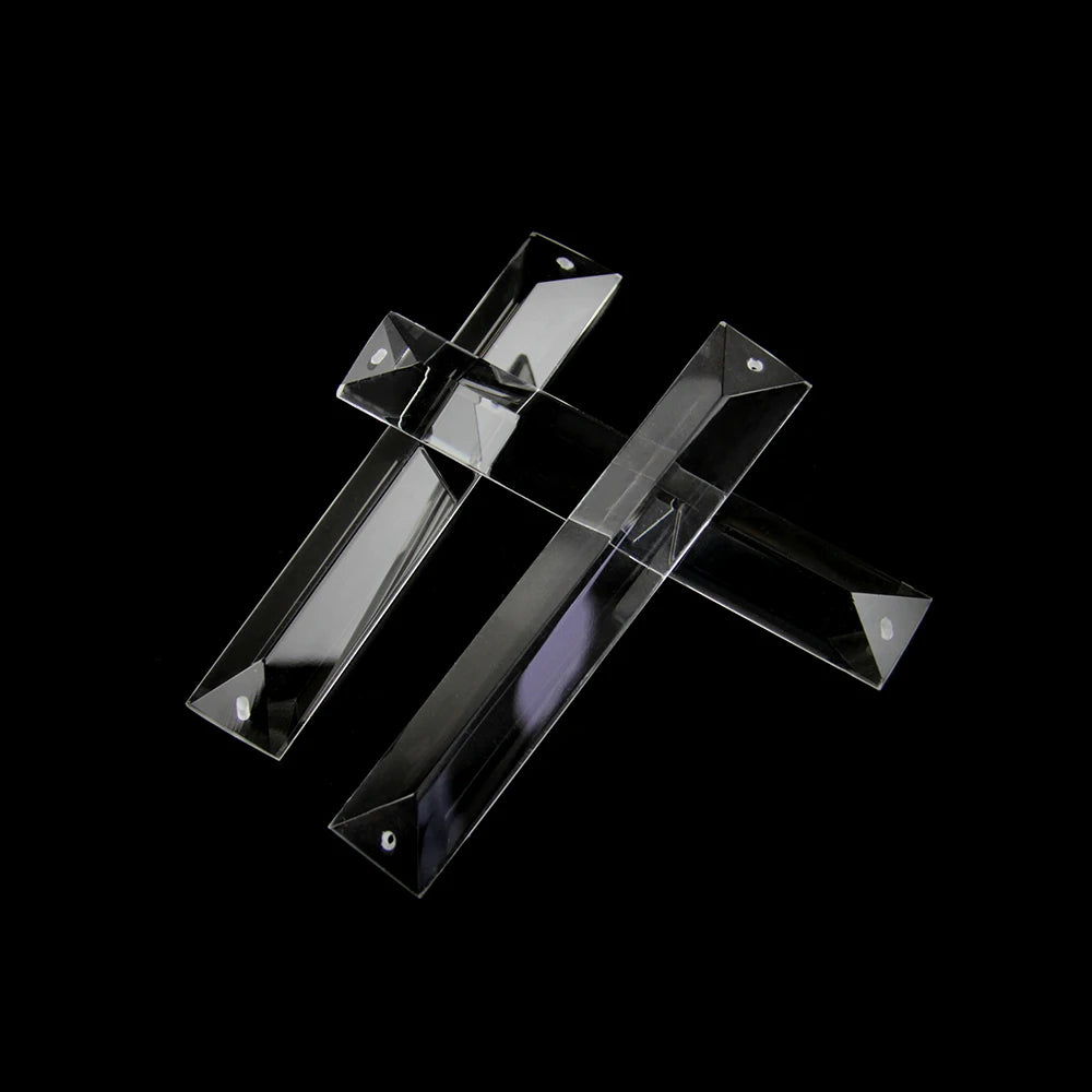 HBL - Colgantes de Cristal K9 para Candelabros, Prisma Rectangular con 1 o 2 Agujeros para Decoración de Lámparas, 1 Pieza