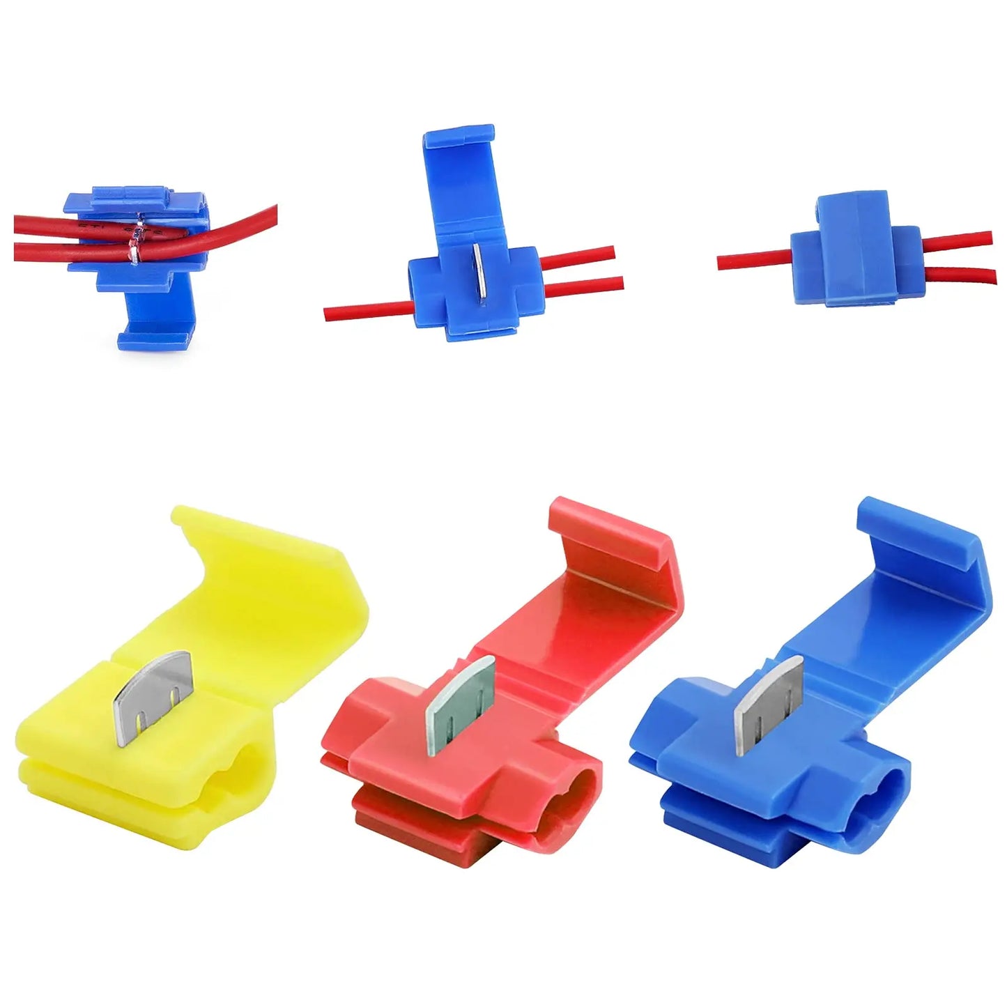10-50pcs Conectores Eléctricos Scotch Lock de Cable AWG 22-18 - Terminales de Empalme Rápido sin Corte de Línea