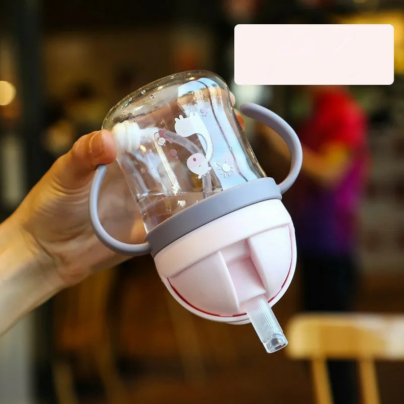 Taza de Alimentación para Bebé 250ml con Pajita, Taza de Entrenamiento para Niños, Botella de Bebida para Aprender a Beber