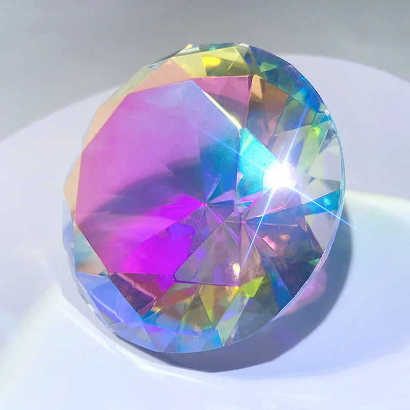Exhibición de Arte de Uñas de Cristal Holográfico (80mm) - Diamante Iridiscente, Adorno para Sesión y Herramienta de Manicura