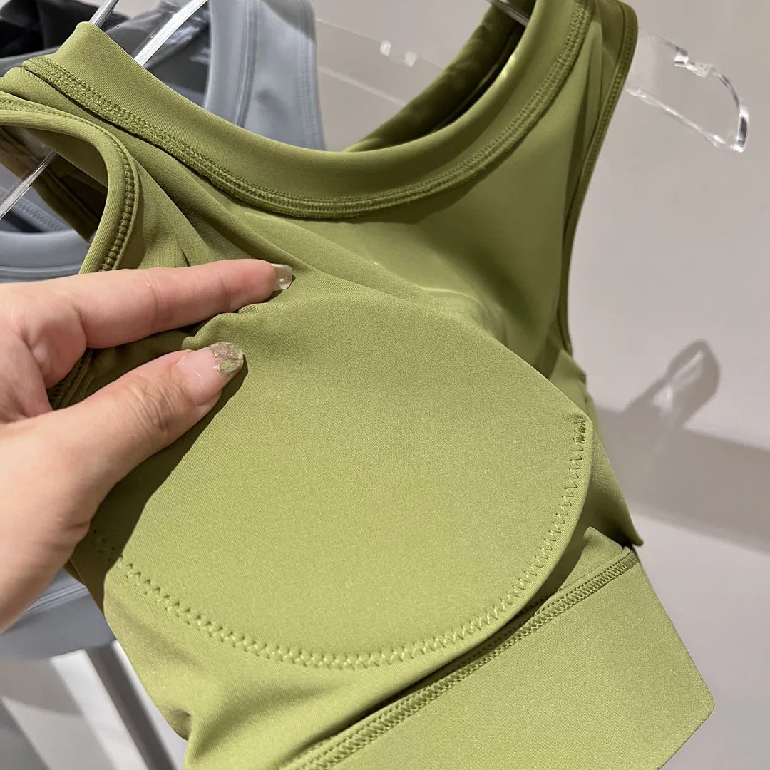 Lycar-Sujetador deportivo de tela para mujer, ropa interior deportiva con espalda hueca, mallas de entrenamiento