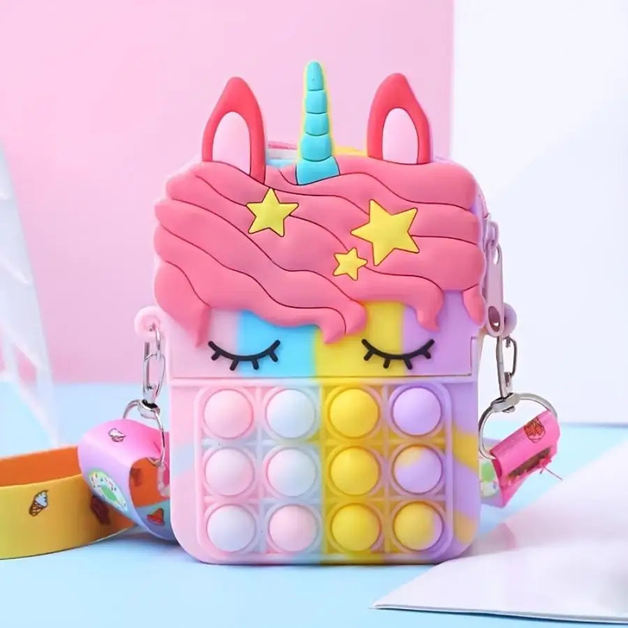 Monedero de Silicona para Niñas – Bolso Mensajero de Animalito para Niños, Monedero Antiestrés Pop Fidget