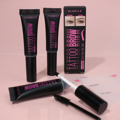 Crema de Tinte para Cejas Semipermanente Waterproof, Gel para Tatuaje de Cejas de 3 Días de Larga Duración, Desprendible, Maquillaje Cosmético