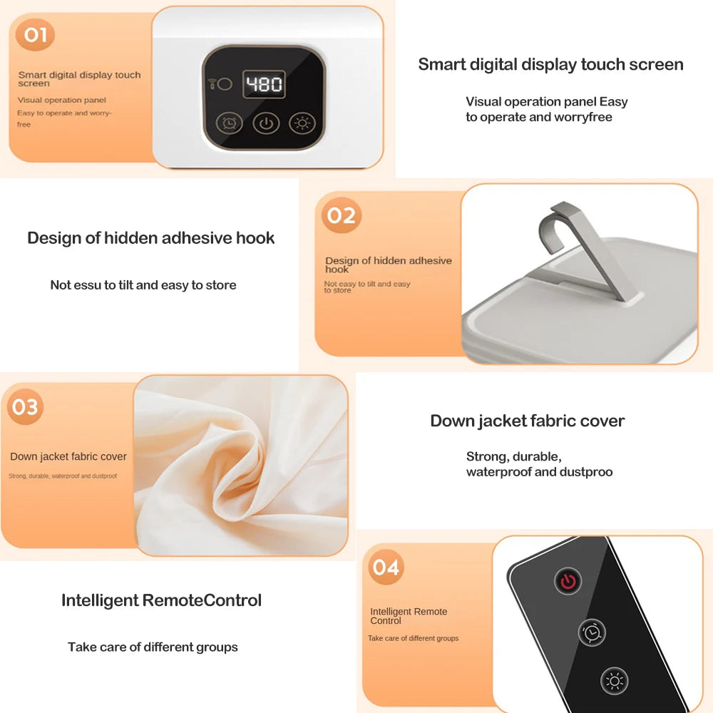 Secadora Multifuncional con Control Remoto - Secadora de Ropa Eléctrica para el Hogar con Armario, Temporizador y Calefactor de Aire