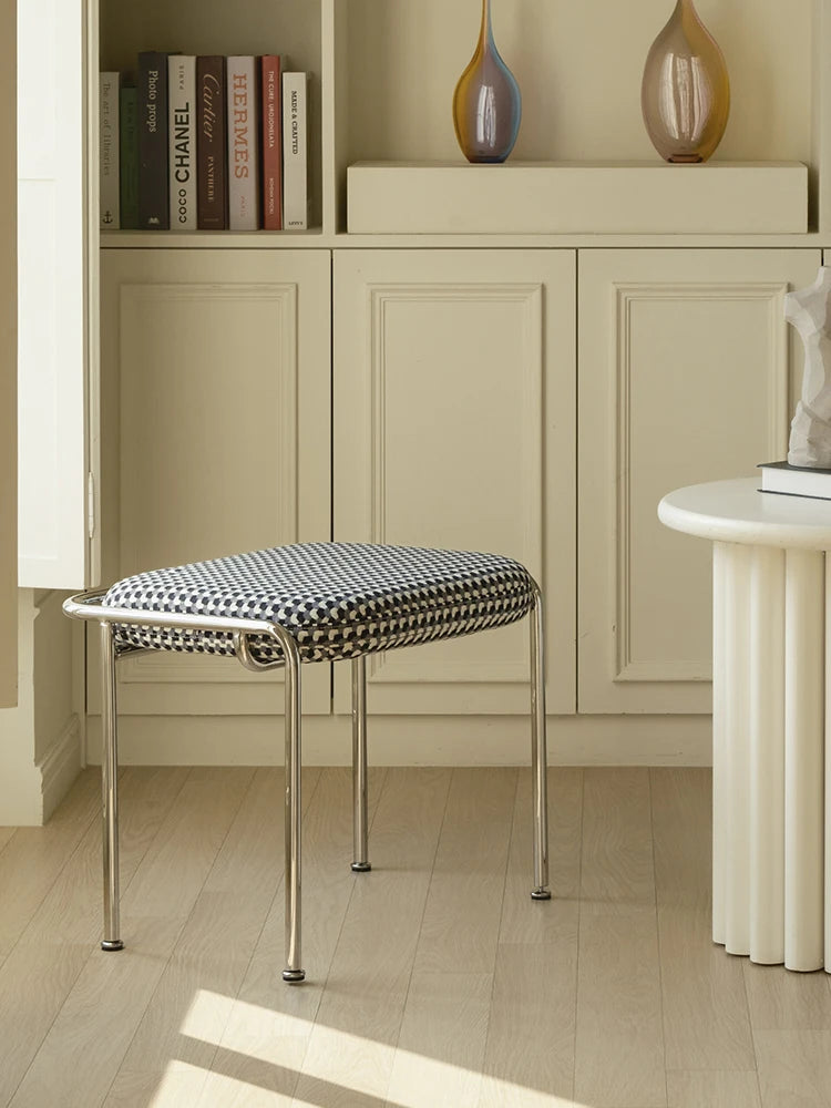 Taburete nórdico de hierro suave para cambiar zapatos - Taburete simple para comedor, taburete creativo para dormitorio, restaurante y cafetería