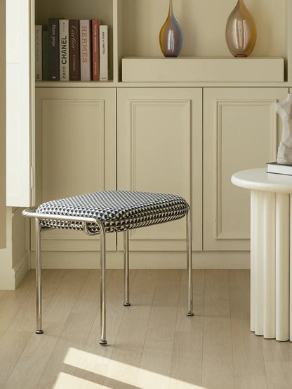 Taburete nórdico de hierro suave para cambiar zapatos - Taburete simple para comedor, taburete creativo para dormitorio, restaurante y cafetería