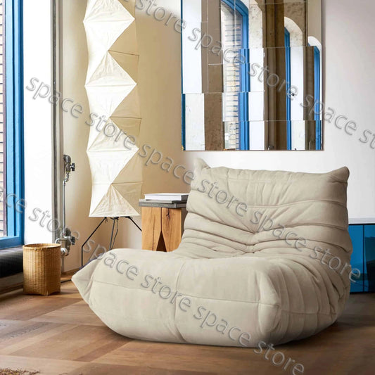 Silla Individual Caterpillar Lazy Couch de Terciopelo – Sofá para Sala de Estar y Balcón, Mobiliario Minimalista de Estilo Moderno