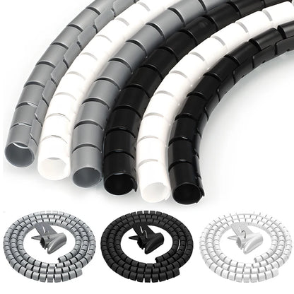 Organizador de Cables Flexible 2M - Protector de Alambres Negro para Oficina y Hogar