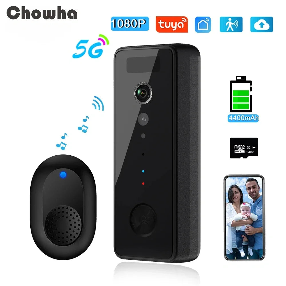 Timbre de Video Tuya Smart Home con Intercomunicador, Cámara Inalámbrica Impermeable y APP Móvil
