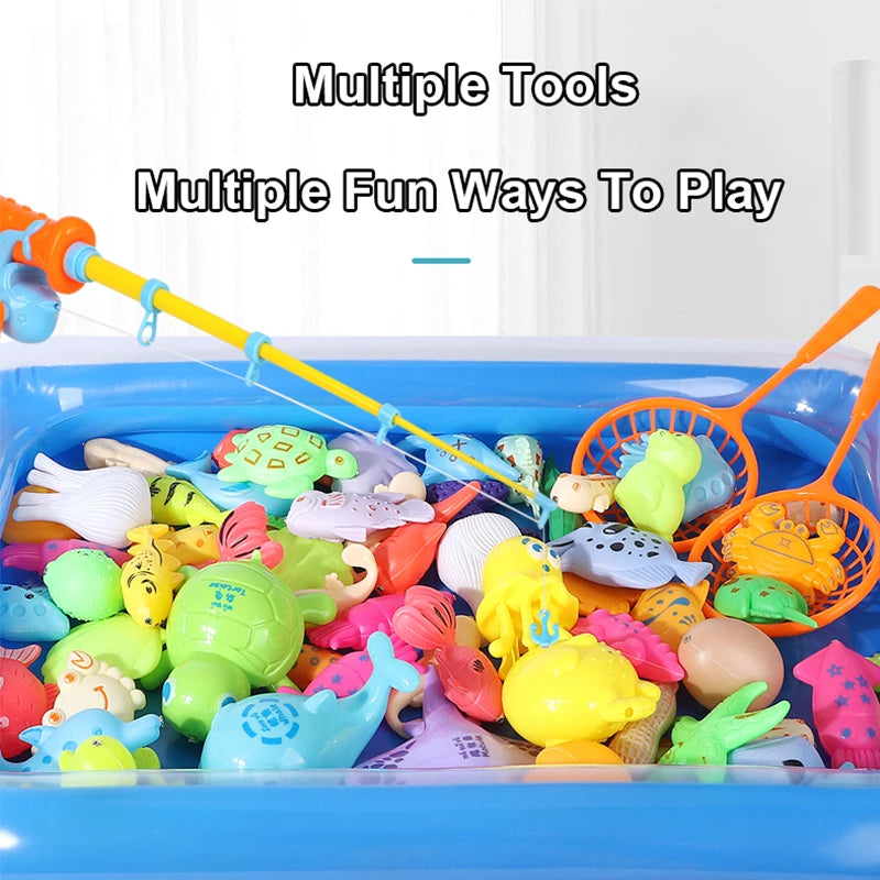 Set de Juguetes de Pesca para Niños - Juego Acuático Magnético con Varas y Peces