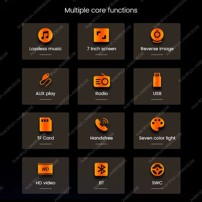 Reproductor Multimedia MP5 para Automóvil de 7 Pulgadas - Pantalla Táctil HD, Sistema Inteligente, Soporte para Cámara de Reversa y Conexión Mirror Link