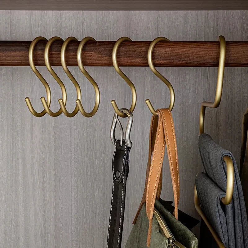 Ganchos de Aleación de Aluminio en Forma de S – Colgador Práctico para Ropa y Cocina, Juego de 5 Piezas