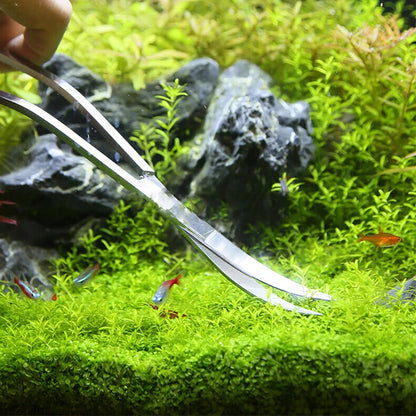 Herramientas de Acero Inoxidable para Acuarios - Tijeras, Pinzas y Accesorios de Limpieza para Plantas de Acuario