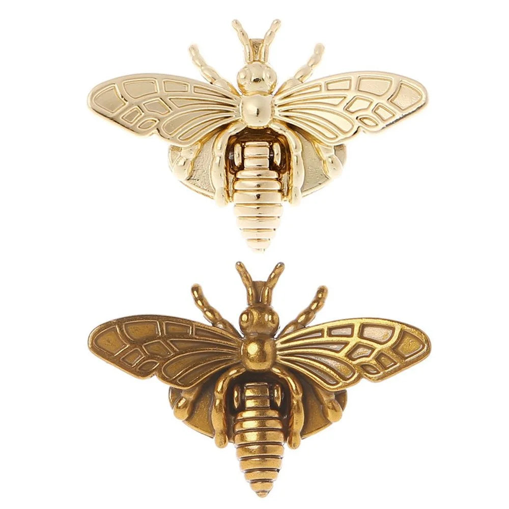 Broche de Metal en Forma de Abeja para Cierres de Bolsos, Accesorio Retro para DIY, para Bolsos de Cuero y Carteras