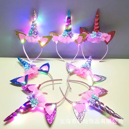 Diadema Unicornio Luminosa Rosa para Niñas | Accesorio Dulce y Único para Fiestas de Halloween