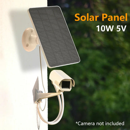 Cargador Solar 10W 5V con Conectores Micro USB y Type-C - Paneles Solares para Cámaras de Seguridad y Sistemas de Iluminación Exterior