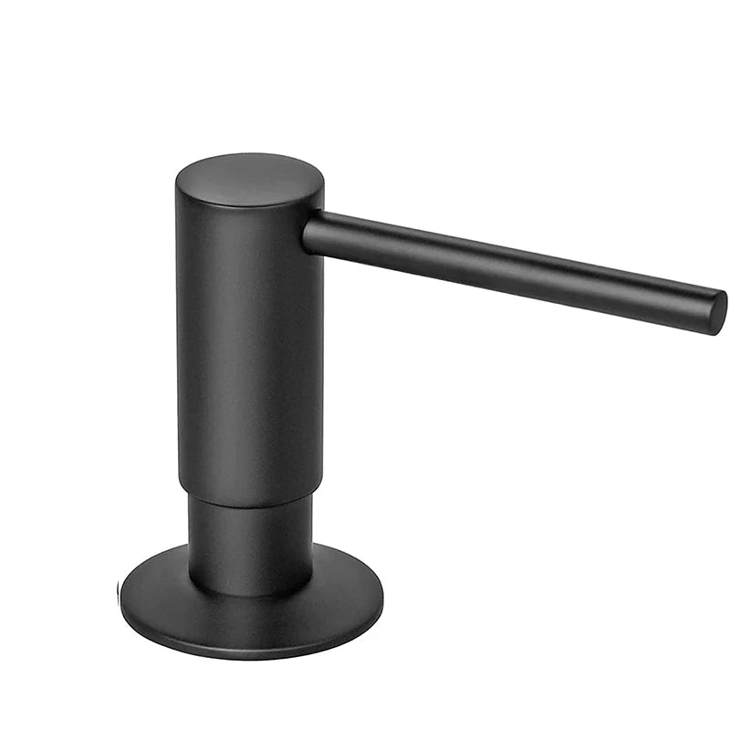 Dispensador de Jabón Líquido para Cocina de 500ml con Bomba Integrada – Latón y Níquel Cepillado, Negro, Fregadero de Presión Manual