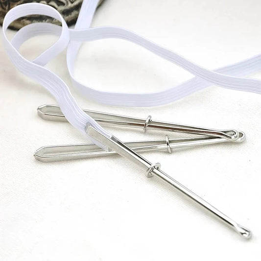 2 Piezas de Clips de Acero Inoxidable para Ropa - Herramientas de Costura DIY, Dispositivos para Pasar Cintas Elásticas y Hilos de Bordado