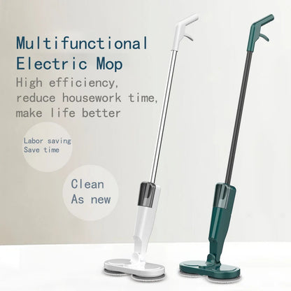 Mopa Eléctrica Rotativa 360° - Uso Húmedo y Seco, Empuje Manual, Limpieza de Pisos para el Hogar