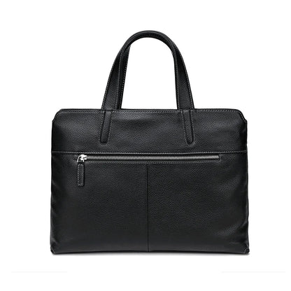 Maletín de Cuero Genuino de Lujo para Hombre BISON DENIM - Maletín de Negocios con Piel de Vaca Suave, Tote de Oficina para Laptop y Documentos