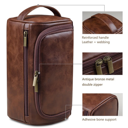 Neceser de Cuero para Hombres y Mujeres - Kit Dopp con Gancho para Viaje