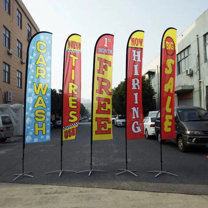 Bandera publicitaria de pluma personalizada con impresión gráfica para promoción, inauguración, eventos al aire libre y decoración publicitaria