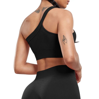 Top Deportivo CHRLEISURE para Mujer - Sujetador Deportivo Push Up Sin Costuras, Ajustado y Elástico para Fitness
