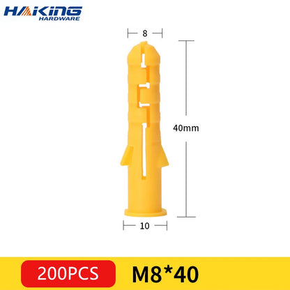 Set de 200 Piezas de Tapas de Expansión Plástica M630mm y M840mm - Anclajes de Nylon y Tapones de Caucho