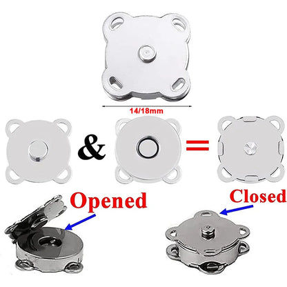 Botones Magnéticos Invisibles de Metal para Bolsos y Ropa – Cierres y Aseguradores para DIY (1/5/10 Sets)