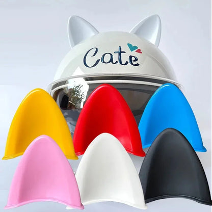 Decoración de Casco de Motocicleta con Orejas de Gato 3D, Pegatinas Universales para Coche Eléctrico, Accesorios de Ciclismo