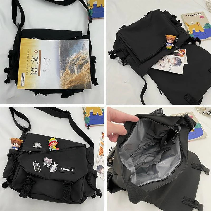 Bolso Bandolera de Nylon  – Gran Capacidad, Retro y Versátil